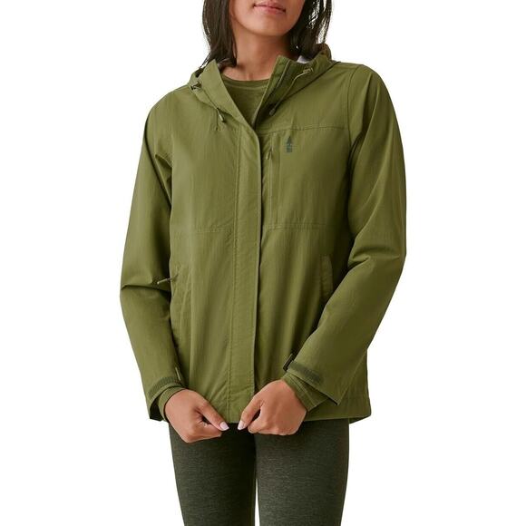 BASS OUTDOOR Women's Hooded Woven Rain Jacket Moss Green Size XS - Picture 1 of 4
